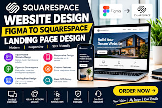 design squarespace website, figma to squarespace landing page, website develope