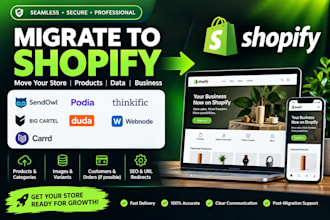 migrate sendowl podia thinkific big cartel duda webnode carrd to shopify store