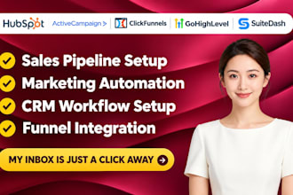 setup sales pipelines marketing automation in hubspot activecampaign clickfunnel