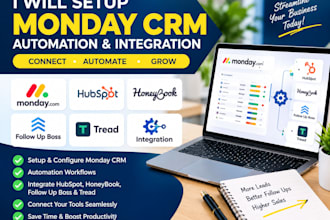 setup monday crm automation hubspot honeybook followup bossjob tread integration