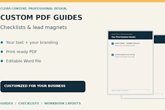 design a custom PDF guide, checklist or lead magnet