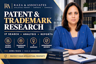 do patent search, trademark search, IP research and infringement report