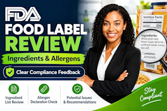 review fda food labels, ingredient lists, and allergen statements