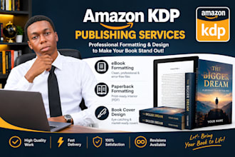 formatting, cover design, paperback formatting for amazon KDP