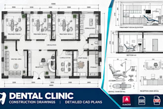 design dental clinic construction drawings detailed cad plans