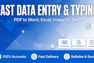 do data entry, typing and pdf to work fast