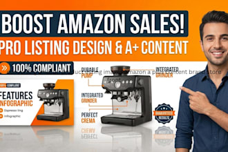 design amazon product listing images amazon a plus content brand store front