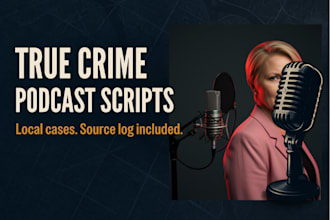 write italian true crime podcast script about your local case with a source log