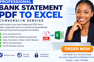 convert bank statements, PDF and scanned files to excel or CSV
