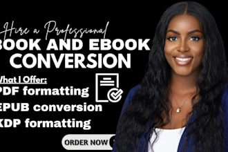 format and convert your book for amazon KDP in epub, PDF and kpf