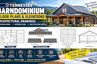 design tennessee barndominium floor plans and elevations architectural permit