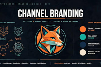 design your youtube channel branding kit with logo and banner
