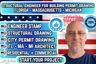 be your structural engineer for fl ma mi building permit drawing engineer stamp