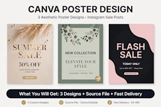 design aesthetic social media posts and canva posters for instagram