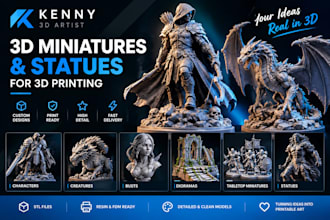 model and sculpt 3d models printables statue and miniatures for printing  in stl