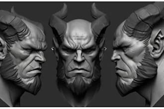sculpt 3d heads for printing, 3d face, 3d bust sculpture