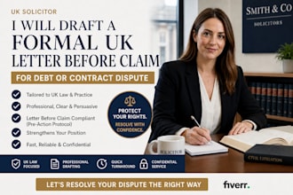 draft formal UK letter before claim for debt or contract dispute