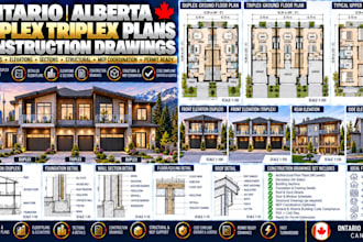 create ontario alberta duplex triplex plans construction drawings
