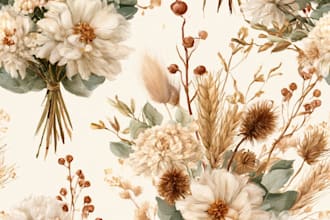 draw seamless pattern design for fabric, wallpapers and pod