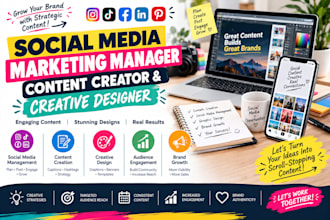 be your social media marketing manager content creator and creative designer