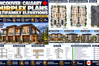 draw vancouver calgary fourplex plans multifamily elevations