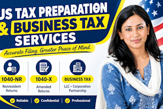 prepare US 1040nr and 1040x tax returns for nonresident and amended filings