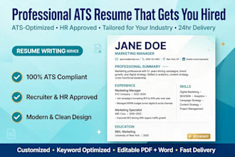 create ats resume and cover letter