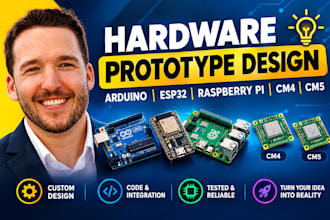 design hardware prototypes, arduino, esp32, raspberry  pi, cm4, cm5