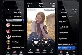 develop a dating app, tinder clone, matchmaking app, and live chat app