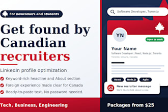do canadian linkedin profile optimization, headline for newcomer jobs
