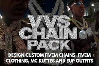 design custom fivem chains, fivem clothing, mc kuttes and eup outfits