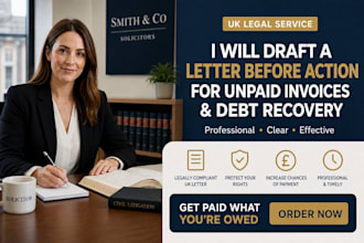 draft UK letter before action for unpaid invoices and debt recovery