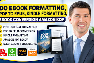 do ebook formatting, pdf to epub, kindle formatting, ebook conversion amazon kdp