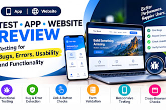test app website review testing for bugs errors usability and functionality