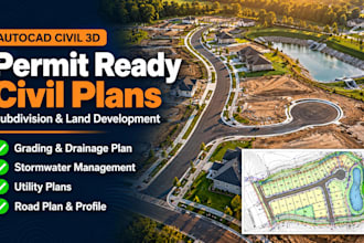 do civil 3d permit ready subdivision, grading drainage, stormwater plans