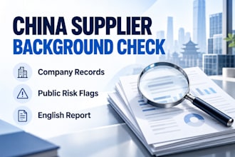 conduct a chinese supplier background check and provide a risk report