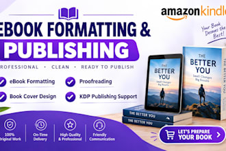 book formatting, book editing paperback kindle amazon kdp book cover design
