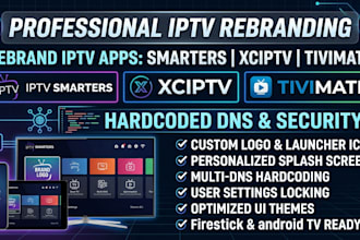 rebrand iptv smarters xciptv tivimate app with hardcoded dns