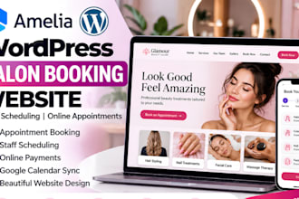 set up amelia wordpress salon booking website with staff scheduling, appointment