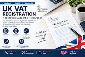 assist with UK vat registration and hmrc applications