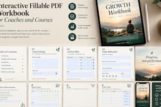 design an interactive fillable PDF workbook for coaches and courses