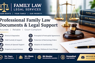 be your family lawyer for divorce, child custody and child support cases