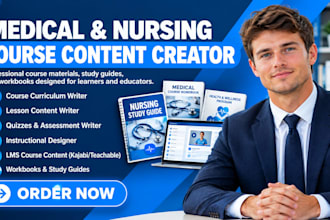 create medical and nursing online course content, elearning content and quizzes
