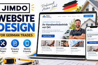 design a jimdo website for german trades with service pages and enquiry forms