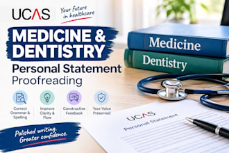 proofread your ucas medicine or dentistry personal statement sop and common app