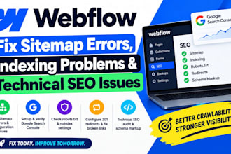 fix webflow sitemap errors, webflow indexing problems and technical SEO issues