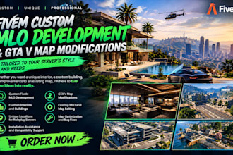 custom fivem mlo developer, and gta v map modification