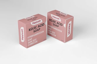 create wax melt packaging label scented soap wrap box paper dieline and render