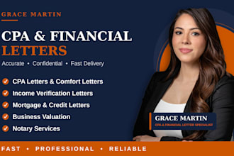 provide a CPA letter, income verification or mortgage letter