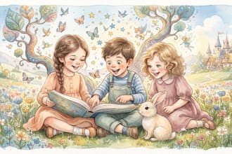 create whimsical children book illustrations